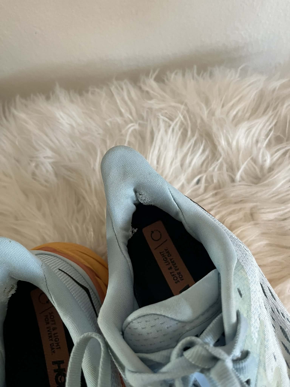 Hoka One One Women's Light Blue Running Shoes with Orange Accents - Picture 6 of 8
